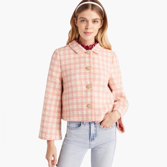 Hill House Home Bea Jacket in Pink Tweed size M - Picture 6 of 6